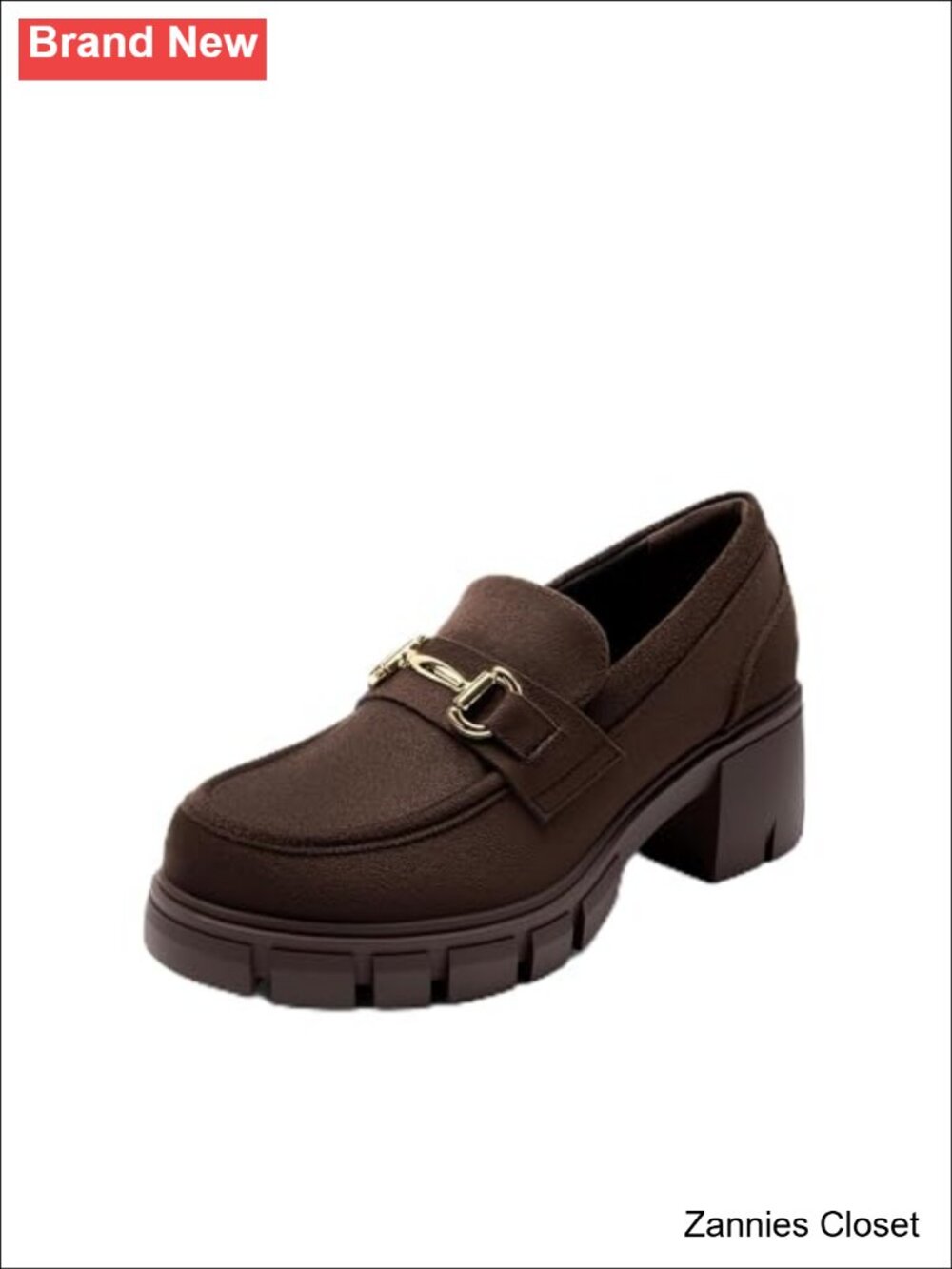 ✨ Women's Faux Suede Platform Chunky Loafers Slip-On Business Casual Shoes